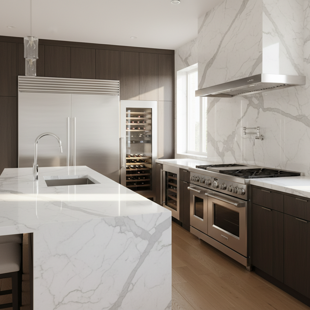 Luxury modern kitchen with premium appliances